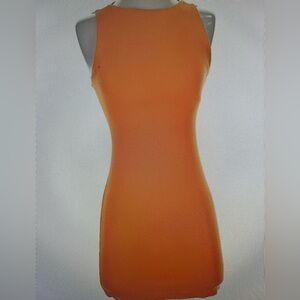 Zara Bold Orange Bodycon Dress Size Large